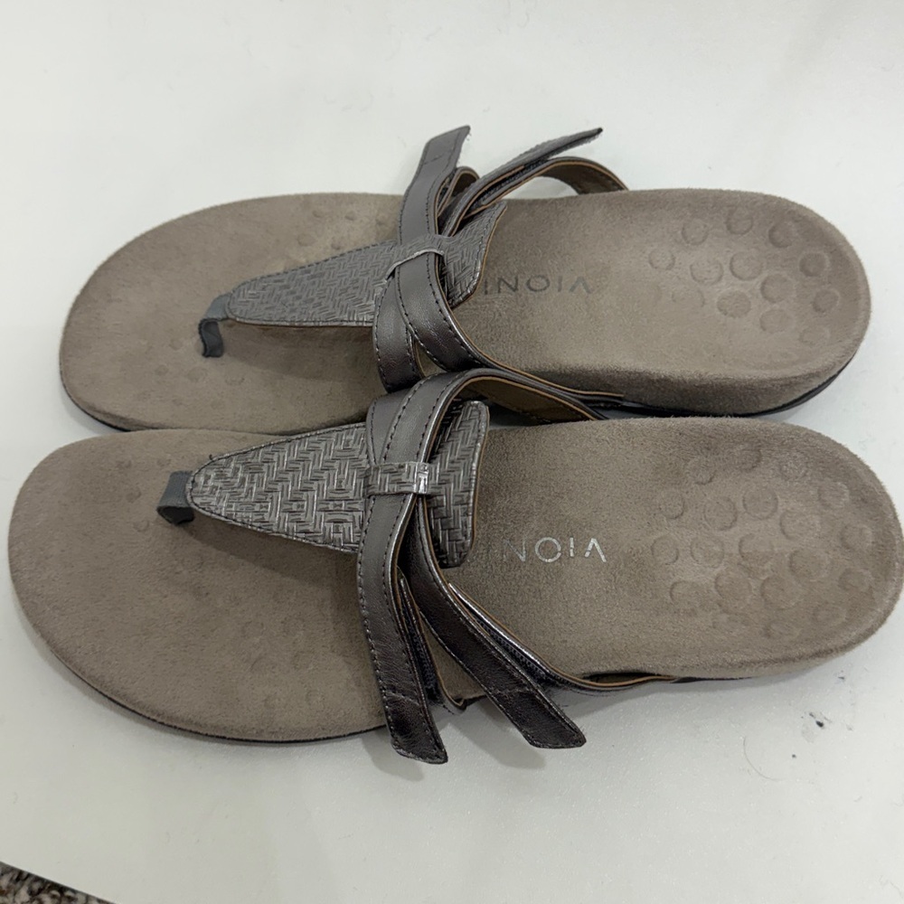Vionic Karley Grey Comfort Sandals Size 10